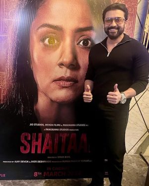 Suriya Instagram - To my woman! 
My partner, my strength! It’s a new beginning again with Shaitaan! Proud of everything you do! Lots of respect and love! @jyotika