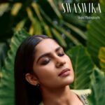 Swasika Instagram - The lush green ! Mua : @sreegeshvasan_makeupartist Stylist : @tharunya_vk Wearing : @denairaboutique Photography: @mojin_thinavilayil #swasika #swasikavj #green #greenlove