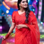 Swasika Instagram - What is it in a valentines day without some red ? Mua : @abilashchickumakeupartist Stylist : @amal_gop Wearing : @prakrithi_by_ramya Ornaments : @lauradesigns.in #swasikavj #swasikavijay #red #redlove