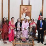 Swastika Mukherjee Instagram - It was such a magnificent surprise to receive an invitation to meet the Honourable Prime Minister of Bangladesh, Ma’am Sheikh Hasina and a huge honour to be at her residence to spend an hour with her. To be in the same space with stalwarts from my country, Sharmila Tagore ma’am and Mama pishi (Mamata Shankar), & Dr. Shohini Ghosh was a proud moment for me. I had the best delicacies of Dhaka at her residence and the tea was nothing I have ever had before. Thank you Director, Ahmed Muztaba Zamal of @dicff_filmfest for making this a possibility for us. Thank you @kaushik.taposh for helping me put @lipstickler ‘s name on the list. I didn’t want her to miss this once in a lifetime opportunity. The honourable PM is humble beyond words, elegant & graceful. She spoke about her kids like any other mother. I feel proud of myself. I wish my parents were here to be a part of this journey. I am so happy for you @tul_palav for being a part of this special day. The gorgeous ensemble belongs to them 💝