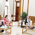Swastika Mukherjee Instagram - It was such a magnificent surprise to receive an invitation to meet the Honourable Prime Minister of Bangladesh, Ma’am Sheikh Hasina and a huge honour to be at her residence to spend an hour with her. To be in the same space with stalwarts from my country, Sharmila Tagore ma’am and Mama pishi (Mamata Shankar), & Dr. Shohini Ghosh was a proud moment for me. I had the best delicacies of Dhaka at her residence and the tea was nothing I have ever had before. Thank you Director, Ahmed Muztaba Zamal of @dicff_filmfest for making this a possibility for us. Thank you @kaushik.taposh for helping me put @lipstickler ‘s name on the list. I didn’t want her to miss this once in a lifetime opportunity. The honourable PM is humble beyond words, elegant & graceful. She spoke about her kids like any other mother. I feel proud of myself. I wish my parents were here to be a part of this journey. I am so happy for you @tul_palav for being a part of this special day. The gorgeous ensemble belongs to them 💝