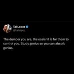 Tai Lopez Instagram - They can’t control you if you educate yourself…