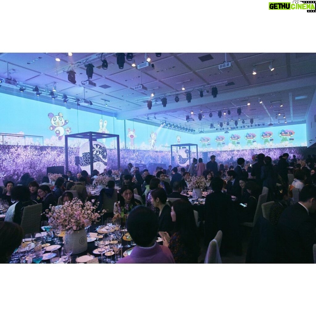 Takashi Murakami Instagram - I held a dinner party for the opening of my exhibition "Takashi Murakami Mononoke Kyoto" at Hyatt Regency Kyoto on February 2. I asked RTFKT, friends of mine in the NFT art world, to produce an animation for the enormous wall projections at the event venue. This projection movie was extremely lively, filled with my artworks related to "Mononoke Kyoto”, together with characters from their new project "Animus" also making appearances. They achieved such a high quality in a very short time, and it was a true testament to RTFKT’s skills and talent. My artworks created in collaboration with them are also on display at the "Takashi Murakami Mononoke Kyoto" exhibition at the Kyoto City KYOCERA Museum of Art. The RTFKT members live all over the world including France, the U.S., Costa Rica (at least at one point), and more, and they weren’t able to make it to this opening, but I am very grateful to them for the wonderful movie they made for the occasion. The founders of RTFKT, Benoit, Chris, and Steven, have been such kind friends to me, beyond our age differences, and the others including Samuel in Dubai and Nikhil in Ohio have also been so good to me. Even though I am their elder, the young team is more intelligent and more solidly on their feet, like older brothers to me! I hope they will continue to work with me closely going forward. Thank you very much. @rtfkt @benitopagotto @clegfx @zaptio @takashimurakami_mononoke_kyoto #kyotocitykyoceramuseumofart #kyoto #art #TakashiMurakami #mononokekyoto Photo by @suzukish1n @kozotakayama @rkrkrk