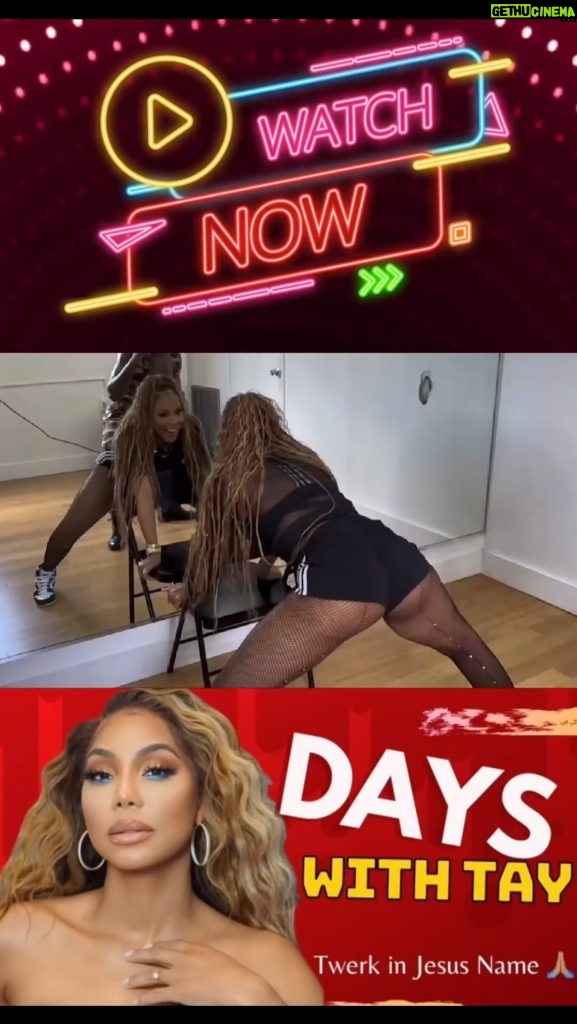 Tamar Braxton Instagram - I’m getting ready for tour so y’all… I’m trying to finally learn how to twerk🤣🤣😩 don’t miss the new episode to #dayswithtay on YOUTUBE now❤️🏆🥂✨