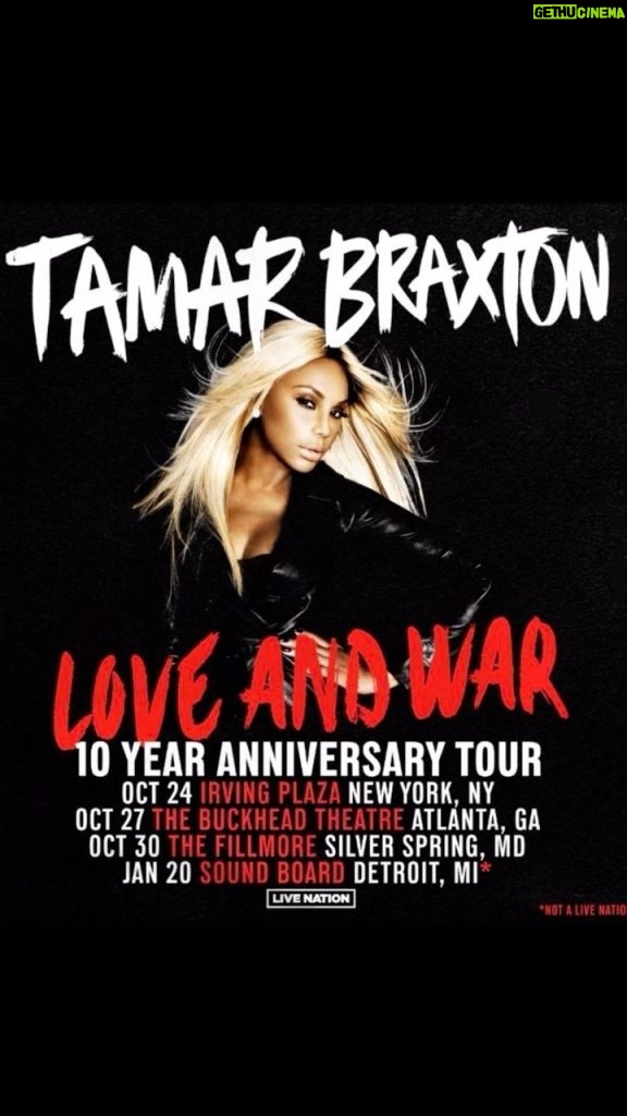 Tamar Braxton Instagram - All tickets are on sale now! On Ticketmaster! This tour is so special to me because this will be the first time I perform this entire album since my first tour! Of course you’ll hear all the music that came after that, AND some new music 👀👀…but I’m so excited to celebrate Love and War! What songs are you looking forward to hearing the most?! Grab your tickets NOW” shout out to @hitmaka 🥂