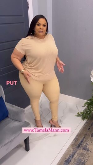 Tamela Mann Instagram - 💞If you would dress it up
💙 If you would dress it down

Shop our Sun-Tan leggings and the Tan Mesh Tee👇🏼
www.TamelaMann.com

#tamelamann #tamelamanncollection