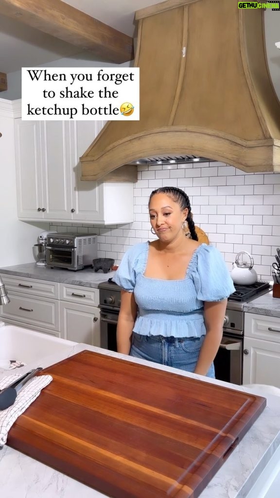 Tamera Mowry-Housley Instagram - Ketchup catastrophe! Forgot to shake the bottle and ended up with a waterworks show instead.😅🍅 (No Chloe was NOT hurt in the making of this video) Inspo✨: @effedupvids