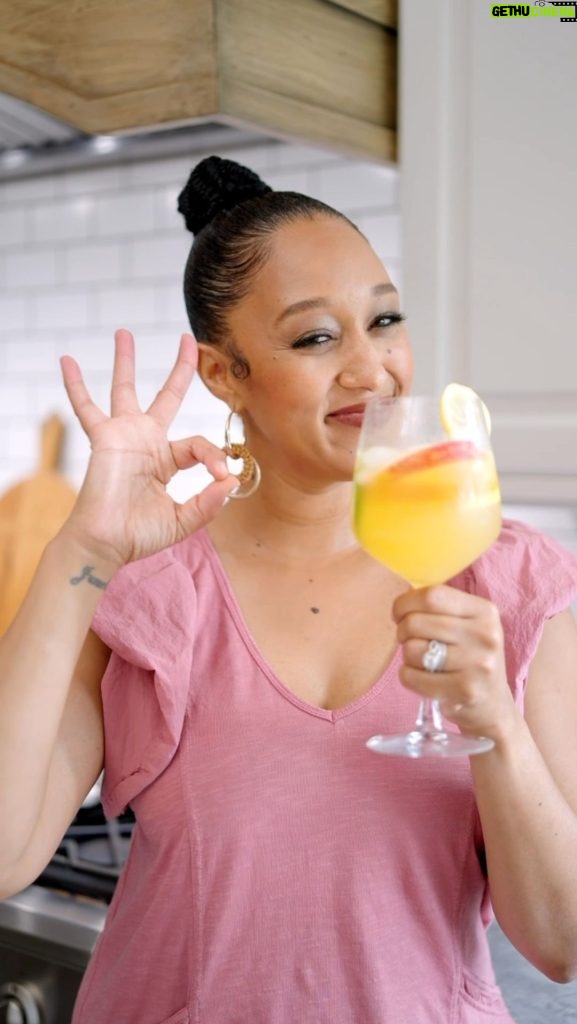 Tamera Mowry-Housley Instagram - Discovering a delightful recipe and couldn’t resist giving it a try! 🍹🍷 Mixing up a mouthwatering White Sangria with @housleynapa Pinot Girgio. Savoring the flavors of summer and enjoying every sip!🥂✨ Inspo/Mix✨: @styledbydaisies