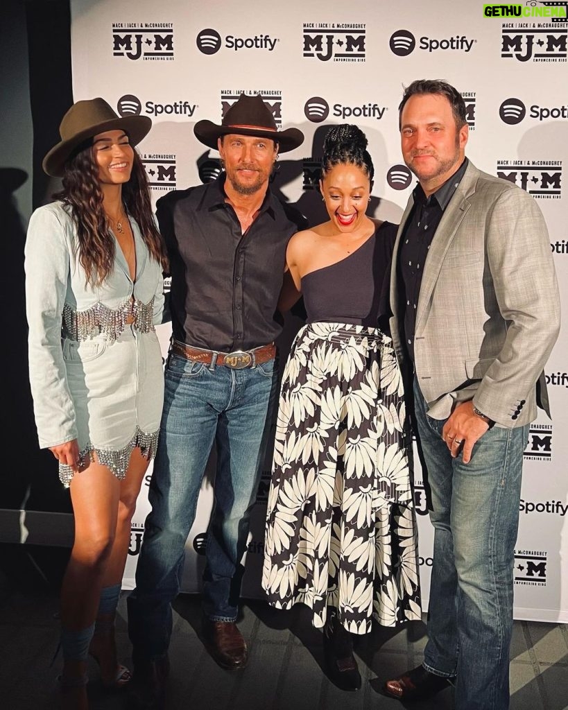 Tamera Mowry-Housley Instagram - Welp! #Austintx you are always a treat to us Housley’s.🤠 @camilamcconaughey and @officiallymcconaughey your kindness, warm hearts and hard work speaks volumes. You both are such an inspiration. Congrats on having a record breaking year raising money for @mackjackmcconaughey . Lots of laughs and smiles with you guys! We love you 💕✨