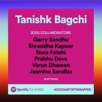 Tanishk Bagchi Instagram - 394 Million + streams ❤️ Thank you so for showing so much love to my music this year..keep the love flowing , Grateful. #2020wrapped @spotifyindia @paddy.nsp