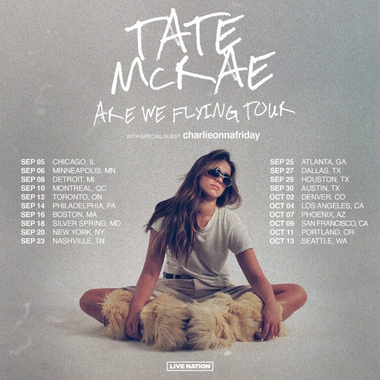 Tate McRae Instagram - ARE WE FLYING TOUR 2023!!!😭 sooooo excited to finally announce this and see u guys so soon<3 anddd very stoked that @charlieonnafriday is opening for me !! artist advance pre-sale registration and @citibank pre-sale registration is open now through sunday, june 18 at 10pm pt🖤 tickets go on sale saturday, june 24th at 10am!!! Ahhhhhhhh