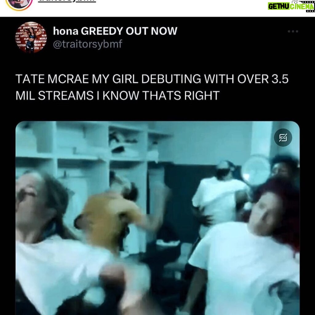 Tate McRae Instagram - greedy is finally out and i could not be more excited:’) THANK U 2 EVERYONE WHO WORKED with me on this vid/song. I love you guys @jasperharris @amyallen @ryantedder ✍🏼💓 thank u @itsbankhead for bein such an inspiration. thank u @aerinmoreno and @bradleyjcalder @skinnybonesjoans @baeth for being the coolest and most talented ppl on the planet. Love you all from the bottom of my heart. thank u sooooo much <3