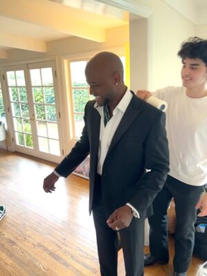 Taye Diggs Instagram - Proud papa getting little mans ret for his FIRST AWARD SHOW…..