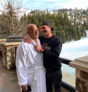 Taylor Kinney Instagram - Who wears a robe!? This guy! Killing it softly in proper fashion. Lots of love & even better eats. Good times and lots of love @chefaz @operationsmile. And some more love