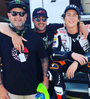 Taylor Kinney Instagram - So excited for our American statesman doing the thing in Quatar. Watch @motogp 
First American pole position in a long time, I’m so pumped for this year. Congrats to @joerobertsracer for being so honed in, the team @eitan_american_racing for believing. The whole thing just stokes me out. Joe, you can do this shit. @21jhopper so gooooood 
@medterratrainingfacility @johnnylouch