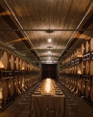 Taylor Lautner Instagram - REHEARSAL DINNER
We knew from day one we wanted to use as many different spaces at Epoch Estate Wines as possible to showcase why we love the property so much and to provide a different experience for our guests each and every night. Doing rehearsal dinner in the underground barrel cellar was a no brainer. A small intimate and romantic atmosphere to celebrate our love (and a delicious meal) with the closest people in our lives. Guests sat at a beautiful table in crystal chairs that bounced off the ambient lighting and candles that lined the room. We wanted to celebrate girl Tays Greek heritage by designing a family style Mediterranean menu paired perfectly with some of our favorite Epoch wines. The room was filled with love, laughter and excited anticipation of the weekends celebrations to come. 

Planning and Event Design @samkoma.world 
Venue @epochwines 
Photography @nicoleivanovphoto 
Lighting @tn_event_designs 
Styling @soniayoungstyle