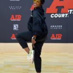 Thuso Mbedu Instagram - A basketball court for a red carpet. Wearing cute sneakers as part of the outfit?! Well, stitch me up and call me Patchy because I’m there like a bear! The @airmovie premiere was tons of fun! The movie is such a beautifully told story. Everyone loved it. Congrats to everyone involved 🫶🏾 Makeup by @makeupbyhendra Nike fit courtesy of @nike #RM72