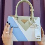 Thylane Blondeau Instagram - Our love is blue and beige and white. Find the color of your love with the new #PradaGalleria @prada Paris, France