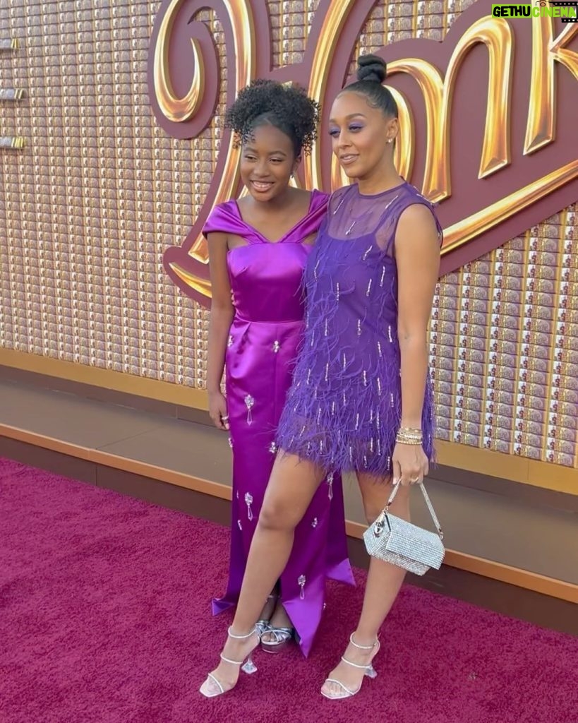 Tia Mowry Instagram - We got the golden ticket 🎟️ The @wonkamovie premiere was so much fun, and the kids loved the whimsical world of Willy Wonka! I grew up watching this movie and being so enthralled with the larger than life personality of Wonka, so I was really excited to see another take on the classic and be able to experience it with Cree and Cairo 🍫 I feel so blessed to be able to have these amazing experiences with my kids, and give them these cool opportunities! These moments with my kids are the memories I’ll always cherish 💕