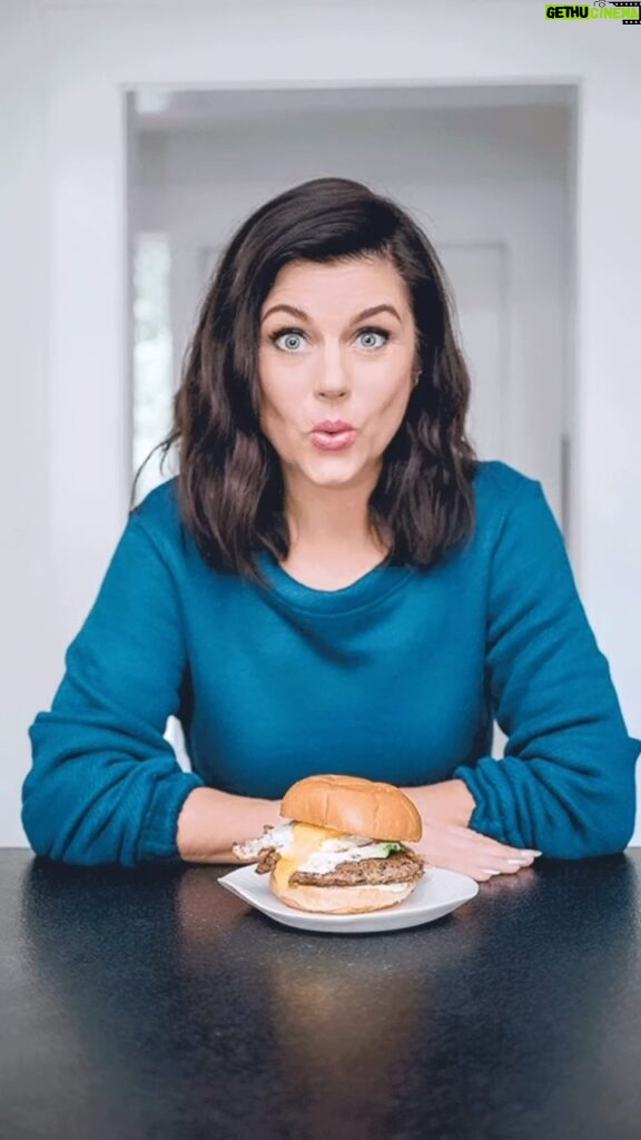 Tiffani Thiessen Instagram - Meatless Monday recipe for you! My yummy Mean Bean Burger with Saffron Yogurt Sauce from my #herewegoagain cookbook. #meatlessmonday #vegetarian