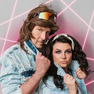 Tiffani Thiessen Instagram - May your holiday be as radical and gnarly as acid wash jeans, aqua net and punk rock. #holidaycard #2023