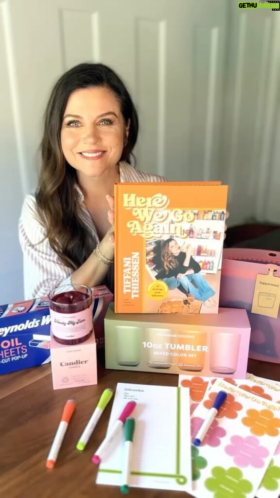 Tiffani Thiessen Instagram - Happy Giveaway! I’m so excited to gift one of you a signed copy of my book, Here We Go Again, and all these fun goodies. Treat yourself, or share the ❤️with your fellow foodie friends or fam (it’s almost gifting season, guys!) To enter: Order Here We Go Again DM me a screenshot of your order confirmation Winner will be chosen at random. Good luck, my friends xx