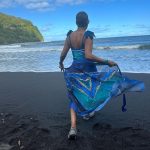 Tiffany Haddish Instagram - I Love being silly on the black sand beach. I have always wanted to do a swimsuit photo shoot. This silly one will do for now #Hana #hawaii #sheready