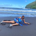 Tiffany Haddish Instagram - I Love being silly on the black sand beach. I have always wanted to do a swimsuit photo shoot. This silly one will do for now #Hana #hawaii #sheready