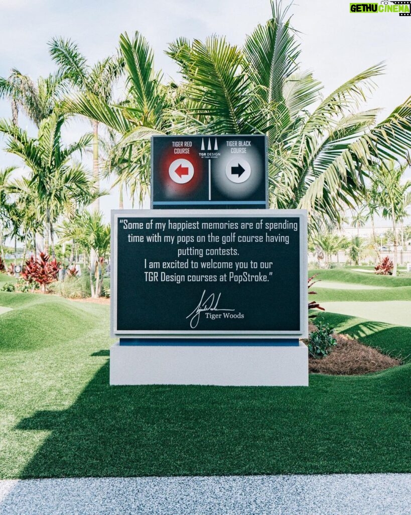 Tiger Woods Instagram - I am happy to share that @popstroke Port St. Lucie will debut two new redesigned 18-hole putting courses by @tgr.design on October 8th. We hope you enjoy them!