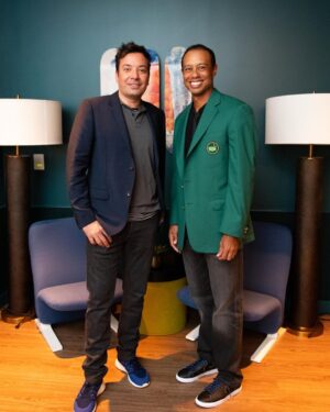 Tiger Woods Instagram - What a fun night with @jimmyfallon at the #NEXUSCup. Thanks for bringing an unplugged version of The Tonight Show to our guests in support of @tgrfound.