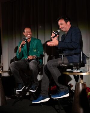 Tiger Woods Instagram - What a fun night with @jimmyfallon at the #NEXUSCup. Thanks for bringing an unplugged version of The Tonight Show to our guests in support of @tgrfound.