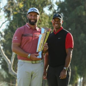 Tiger Woods Instagram - Congratulations to @jonrahm on winning The Genesis Invitational. Thank you to @genesis_usa, all the players and the incredible fans who helped support @tgrfound through the tournament.
