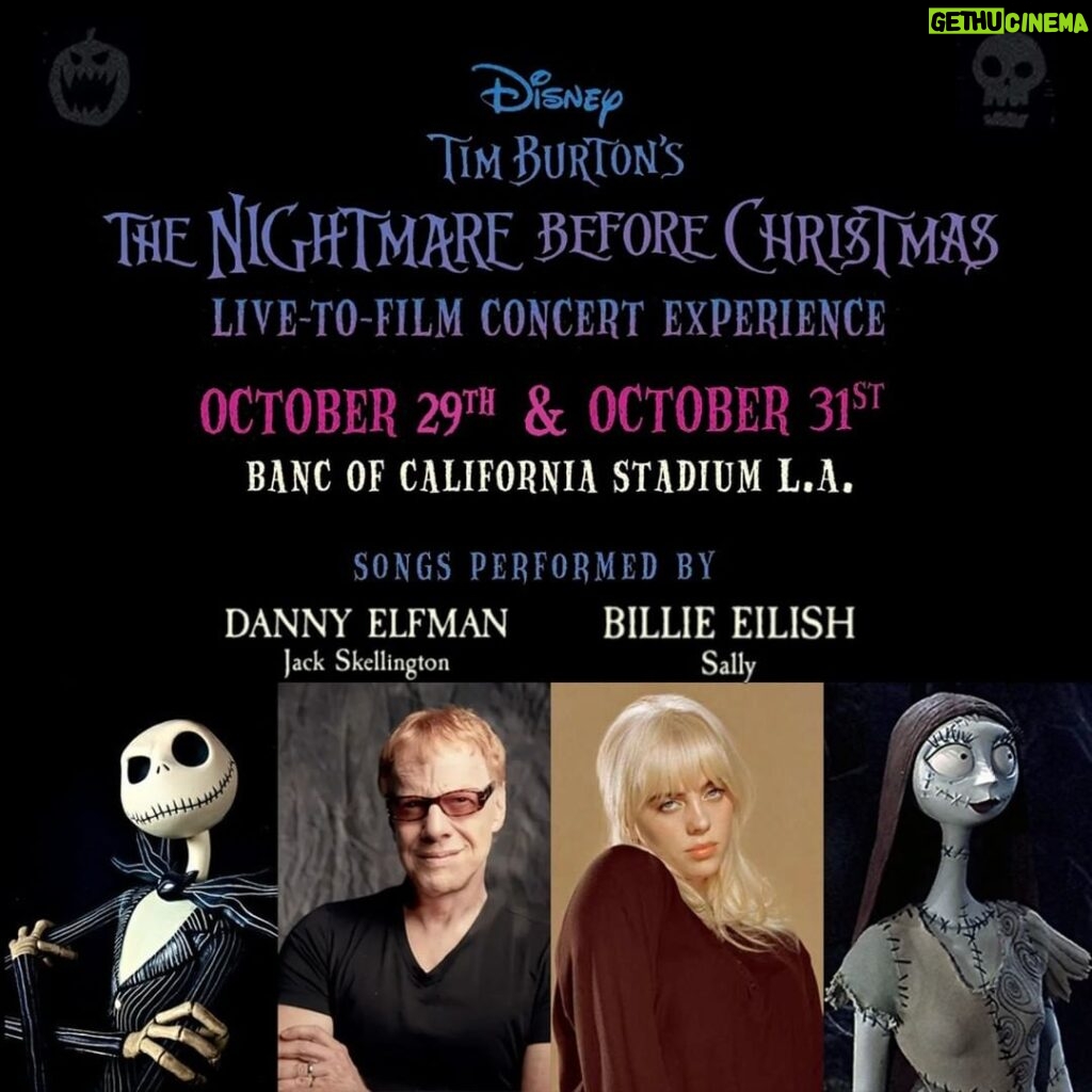 Tim Burton Instagram - Very excited @billieeilish @dannyelfman