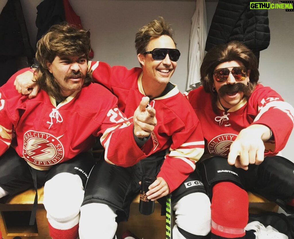 Tom Cavanagh Instagram - 🏒⚡️Old time hockey”⚡️🏒 Central City Speedsters send our thanks to @stephenamell for setting up a simply grand outing on the sheet at @rogersarena The #HansonBrothers would be proud. #theFlash #Arrow #HereWeGoBoys @justinforkheim @iso7000