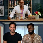 Tom Ellis Instagram - LOVED having a bottomless brunch with my beautiful friends @kingofbingo and @brandonkylegoodman celebrating #pridemonth and making cocktails. Go to Link in my bio for the full video #bottomlessbrunch #fatherfrank #pride ❤️🧡💛💚💙💜