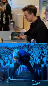 Tom Fletcher Instagram - Author by day, McFLY by night. Yesterday was hard to fit into a reel! 📚🎸 #mcfly #books #author #musician #guitar #childrensbooks #christmasaurus #christmas #dinosaur
