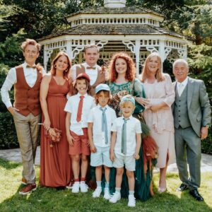 Tom Fletcher Instagram - I’ve not had a chance to properly write about this yet but in the middle of the summer, on the most glorious of summery days, my sister @carriehopefletcher married @joelmontague10. It was a perfect day. I had the terrifying honour of singing (and sobbing) while our three boys walked Carrie down the aisle (with bubble guns 🥴🤣) and the whole day was the most awesome, musical-theatre-sprinkled wedding of autumnal Disney dreams, complete with a SUNG grooms speech…I mean, who even does that @joelmontague10 😜. Anyway, I know a bit of time has gone but I just wanted to say the day was the best and I love you both.