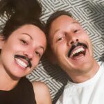 Tom Hopper Instagram - Couples who ‘tache together, stay together 🥸 Happy Wedding Anniversary Smush 😘 @laurahopperhops