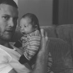 Tom Hopper Instagram - A 2 week old Freddie Hopper and a very tired Tom Hopper 😅 Thanks for this gem of a memory pic 📷@eoincmacken 🙏🏼