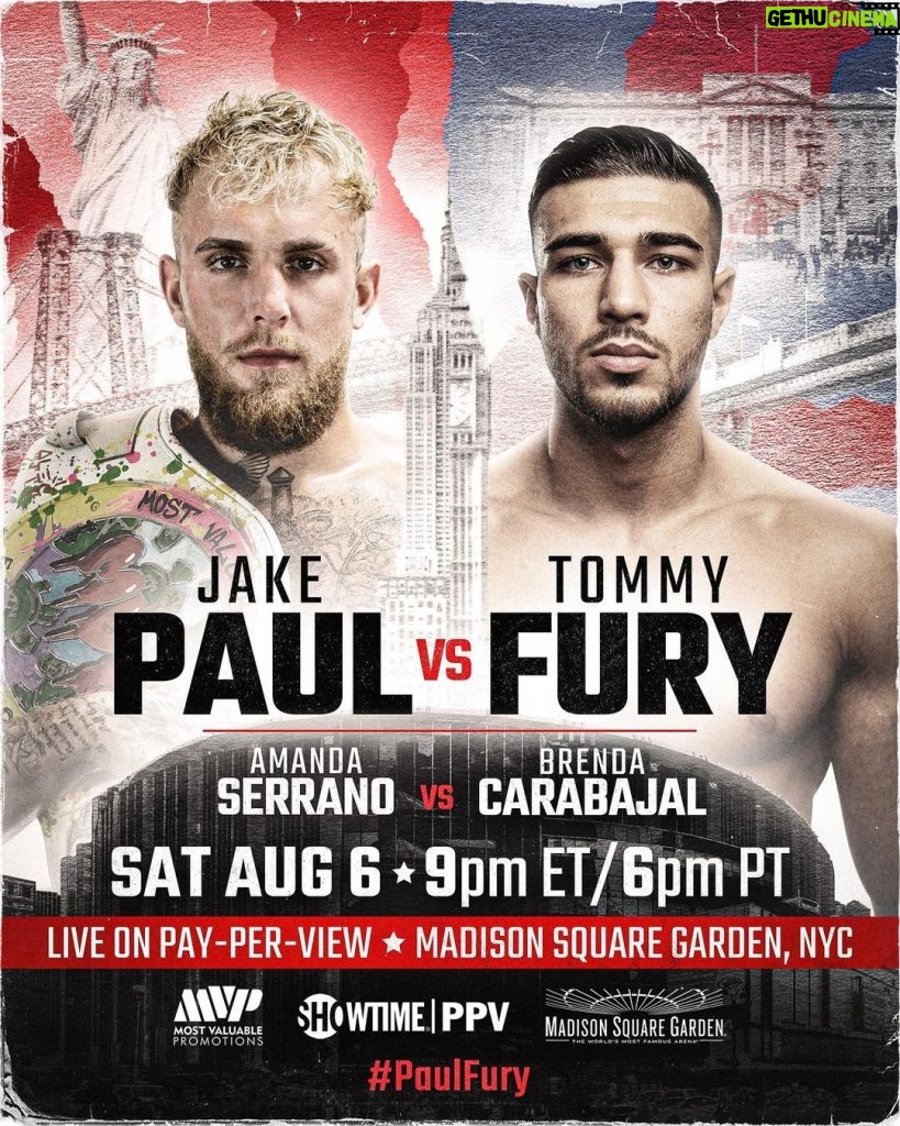 Tommy Fury Instagram - On August 6th you’re gonna wish you just stuck to fighting those paid off MMA fighters and kept my name out of your mouth🖕🏼🖕🏼 Official press conference and tickets on - sale this Wednesday, June 29th at 11AM. #PaulFury @showtimeboxing @frank_warren_official @mostvaluablepromotions Madison Square Garden