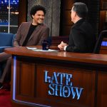 Trevor Noah Instagram - The 66th Annual GRAMMY Awards are coming up ... Prepare to be strarstriked! 🤩 #GRAMMYs #Colbert Ed Sullivan Theater