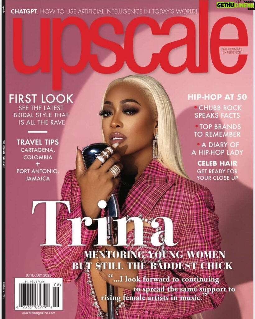 Trina Instagram - 🥰 Cover Story presented by @UpscaleMagazine : The Miami Queen still reigns supreme, as the Baddest B! In an exclusive interview with Trina she talks Legacy, Business, and what 50 years of Hip-Hip means to her. Photographer @stanlophotography MUA @thefashionistis Hair @_lauralove Wardrobe Styling TRINA Writer: @she.me.her_jazz Upscale Rep: @jonellprbrand Trina’s PR Rep: @aleeshacpr #TrinaRockstarr #RMG #UpscaleMagazine #HipHop ✨🧡🥹💜🥳💙✨