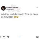 Trina Instagram - WOWWWW 💜🧡💙🥹 #tinydesk