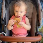 Tyler Baltierra Instagram - Vaeda had her first cider donut at Blake’s Apple Orchard & she LOVED it! 😂😍 #VaedaLuma
