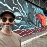 Tyler Hoechlin Instagram - Stumbled across some familiar faces down an alley in São Paulo. Also… stole a page out of Clark Kent’s book. Thanks for having me, Brazil! ‘Twas a visit long overdue. Beco do Batman