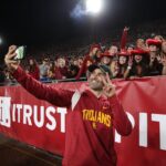 Tyler Hoechlin Instagram - Watching @ayeeecaleb play this season has been somethin’ special. Go get ‘em tonight, #Heisman. I mean #He13man. I mean #Superman…. The expansion of the multiverse continues. Bring it home Trojans! And thanks to the @trojanknights and all the fans in the front row for keepin’ it loud and supporting @usc.fb . #FightOn! ✌🏼
