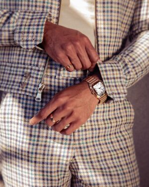 Tyler James Williams Instagram - Last nights look for @jimmykimmellive . Check out the interview if you can, this one was fun.

Designer : @stayflythrash 
Jewlery provided by : @cartier 
Photographer: @iamjamesanthony