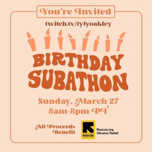 Tyler Oakley Instagram - celebrating turning 33 (!!) today on twitch.tv/tytyoakley, with 100% of the proceeds benefiting refugees via @rescueorg. no matter what you’re able to give, something is more than nothing, & i appreciate you doing what you can to help. 💙💛