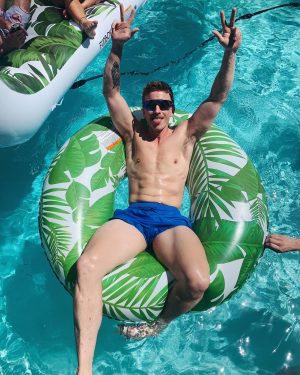 Tyler Oakley Instagram - how i’m trying to be all summer - who has a pool?? 👨🏼🏝