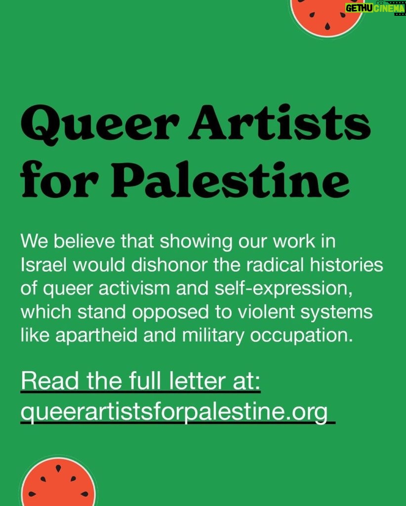 Tyler Oakley Instagram - queerartistsforpalestine.org 🍉